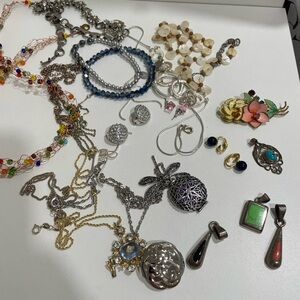LOT of Jewelry - Earrings, Pins, Necklaces